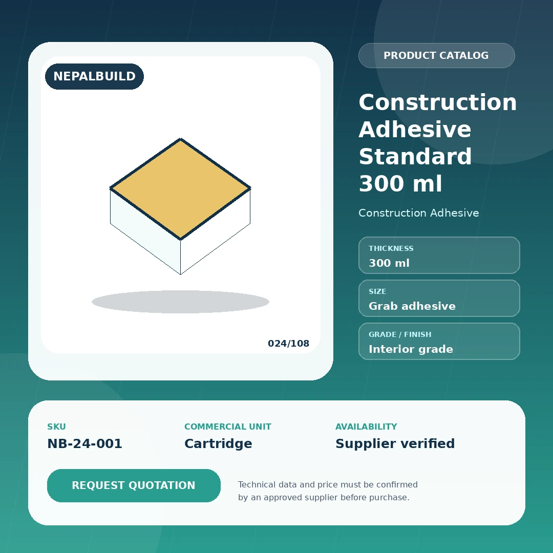 Construction Adhesive Standard 300 ml by NepalBuild Catalog Reference, Construction Adhesive construction product