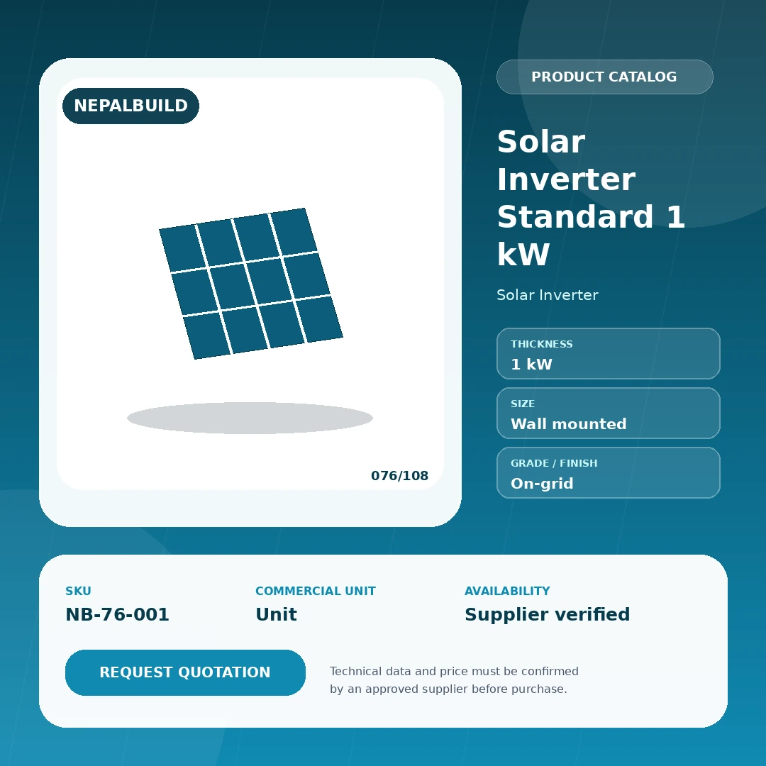 Solar Inverter Standard 1 kW by NepalBuild Catalog Reference, Solar Inverter construction product