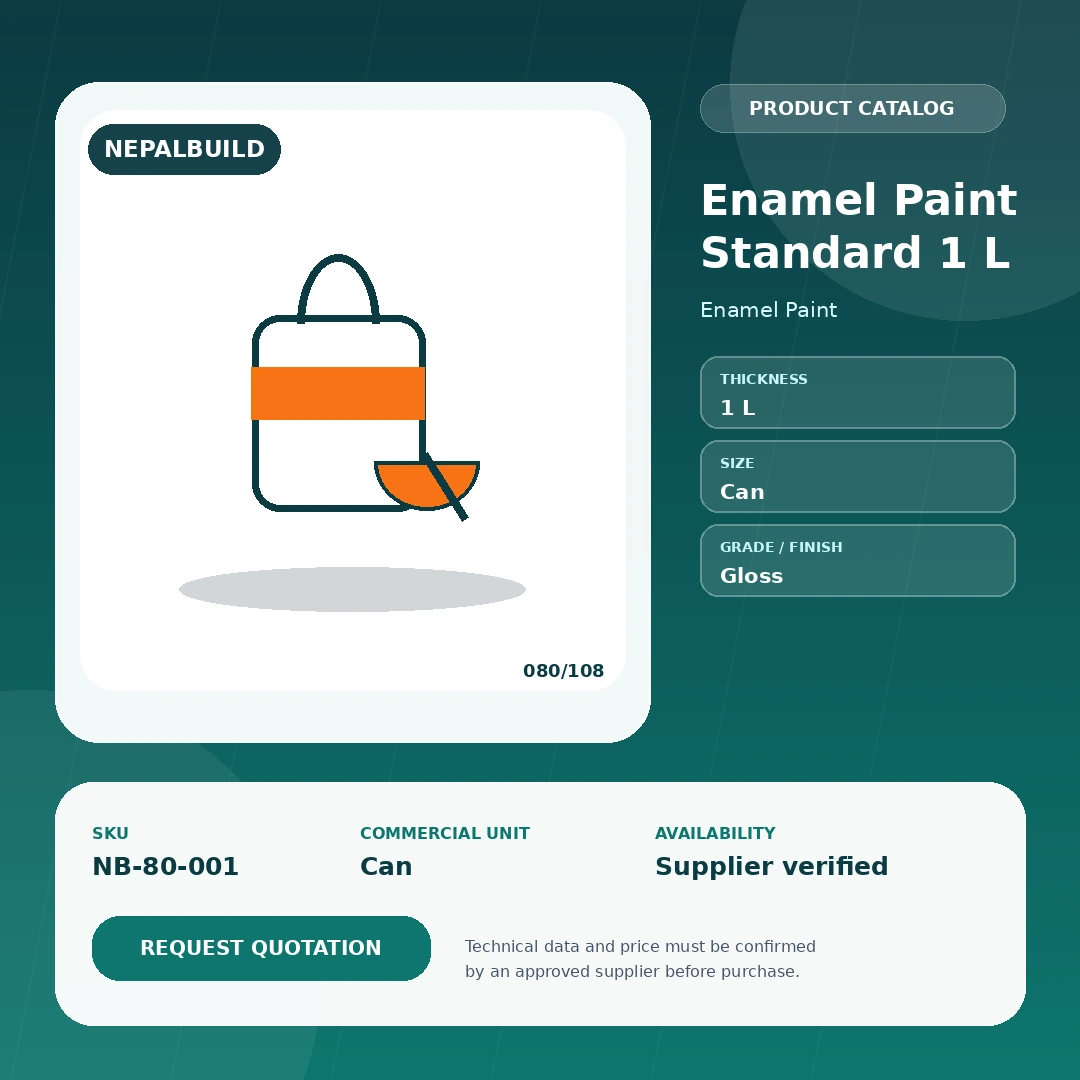 Enamel Paint Standard 1 L by NepalBuild Catalog Reference, Enamel Paint construction product
