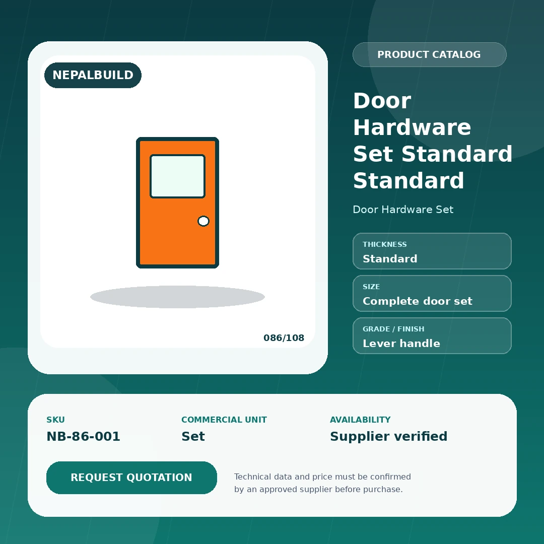 Door Hardware Set Standard Standard by NepalBuild Catalog Reference, Door Hardware Set construction product