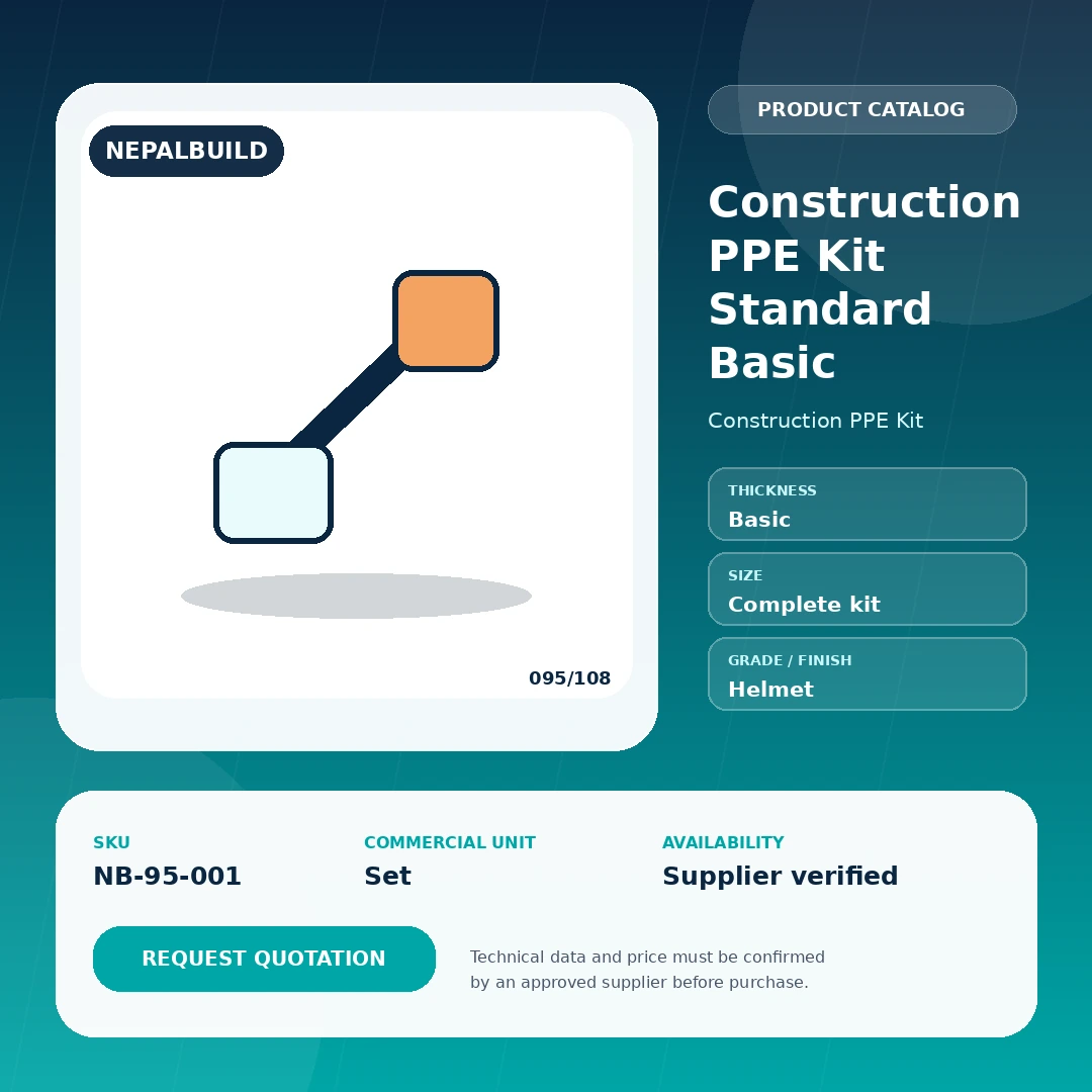 Construction PPE Kit Standard Basic - NepalBuild Catalog Reference Construction PPE Kit - view 1 | NepalBuild